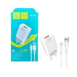 Carregador Denmen DC30L USB-A 2,4A com Cabo Lightning 1m Branco